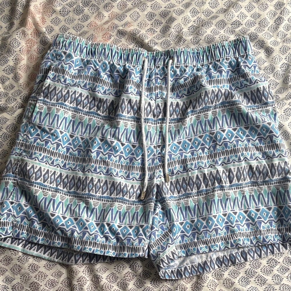 Ingear Geometric Blue and Gray Bermudas